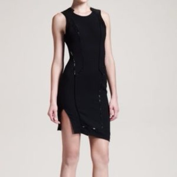HELMUT LANG Suiting Dress with Leather Trim - Picture 2 of 11